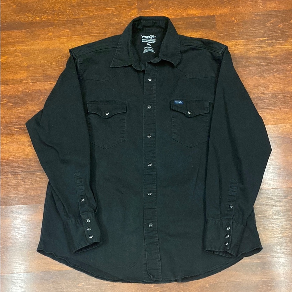 Wrangler Black Button-Up Shirt